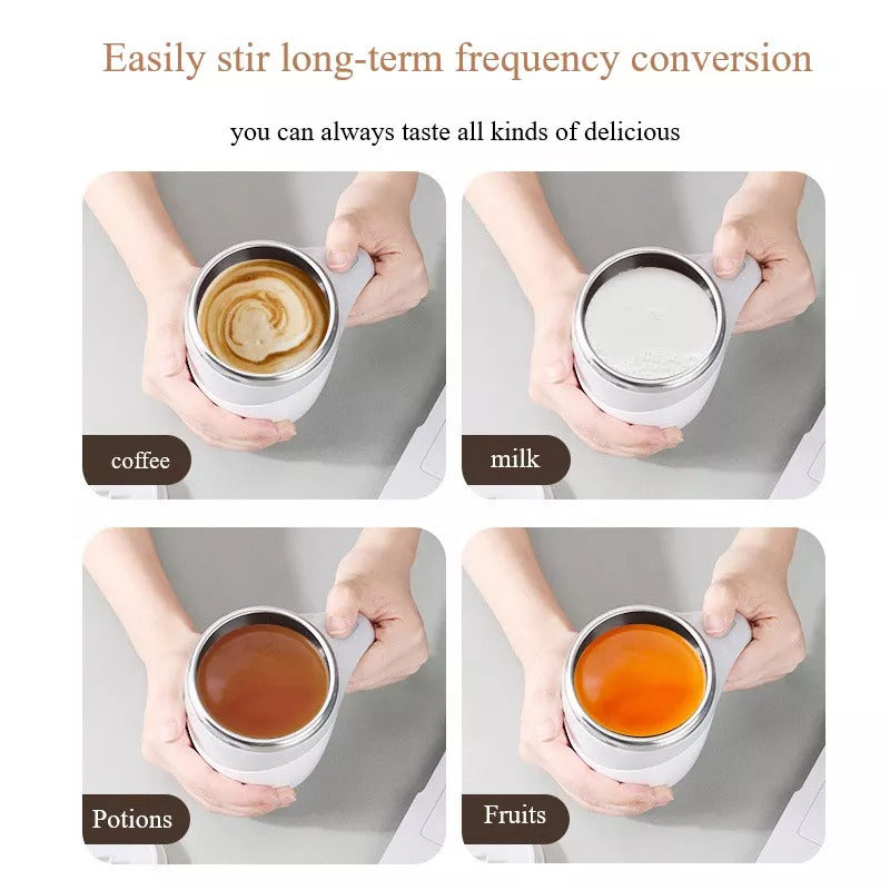 Self-Stirring Electric Coffee Mug – Rechargeable Magnetic Mixing Cup