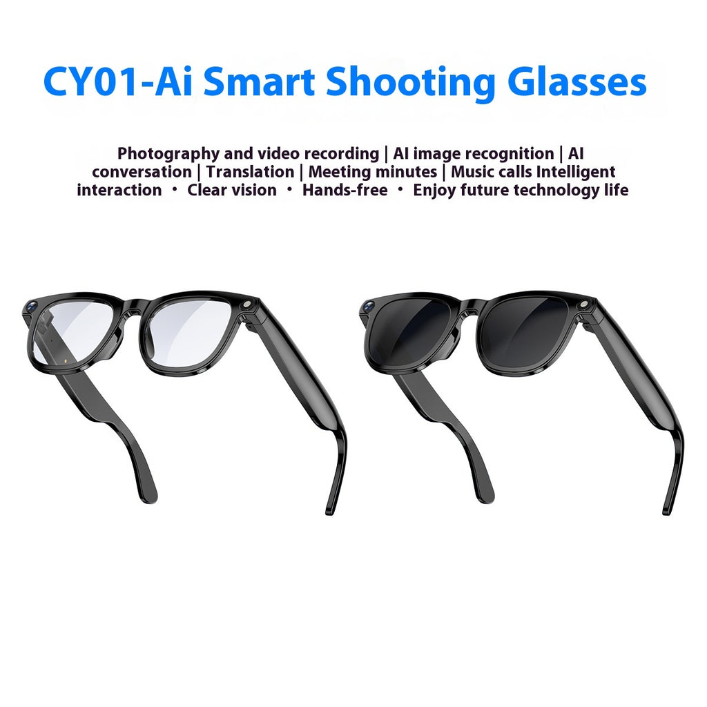 AI Smart Glasses with Dual Camera & Bluetooth