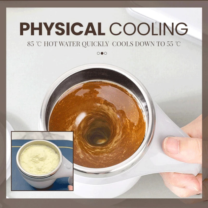 Self-Stirring Electric Coffee Mug – Rechargeable Magnetic Mixing Cup